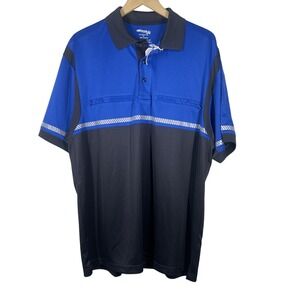 NEW LARGE ELBECO MENS UFX S/S ULTRA-LIGHT Blue Reflective POLO SHIRT K5213